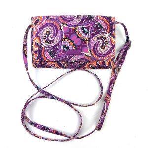 Vera Bradley Riley Crossbody Wallet Dreamy Quilted Floral RFID Handbag